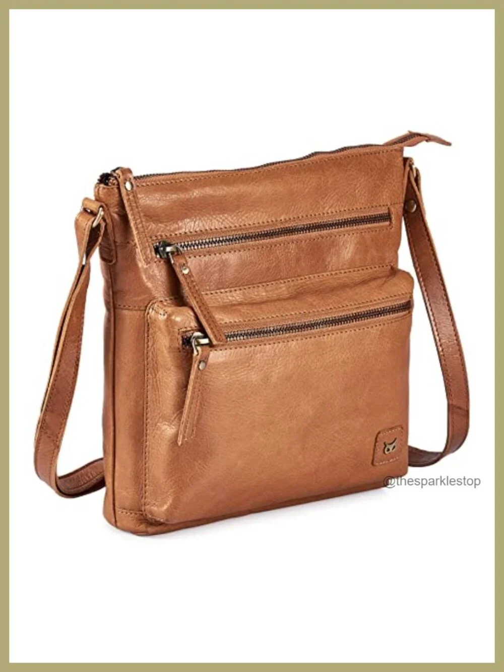 Genuine Full-Grain Cow Leather Crossbody Sling Bag for Women Travel Handbag